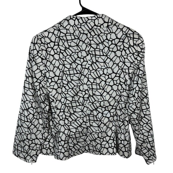 ESCADA Black & White Abstract Blazer 2 Button SZ 40 Collar Waist Length - Picture 10 of 11